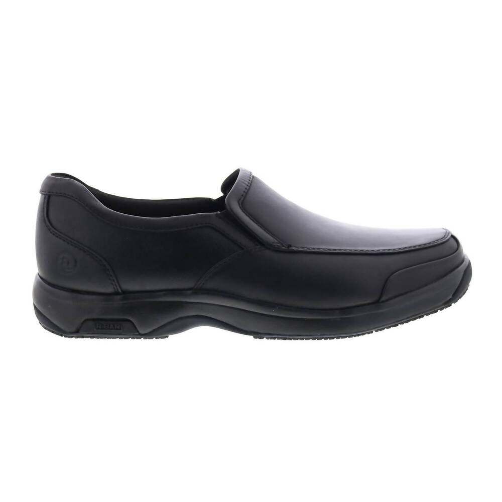 NEW DUNHAM men's battery park service leather slip-on shoe in black